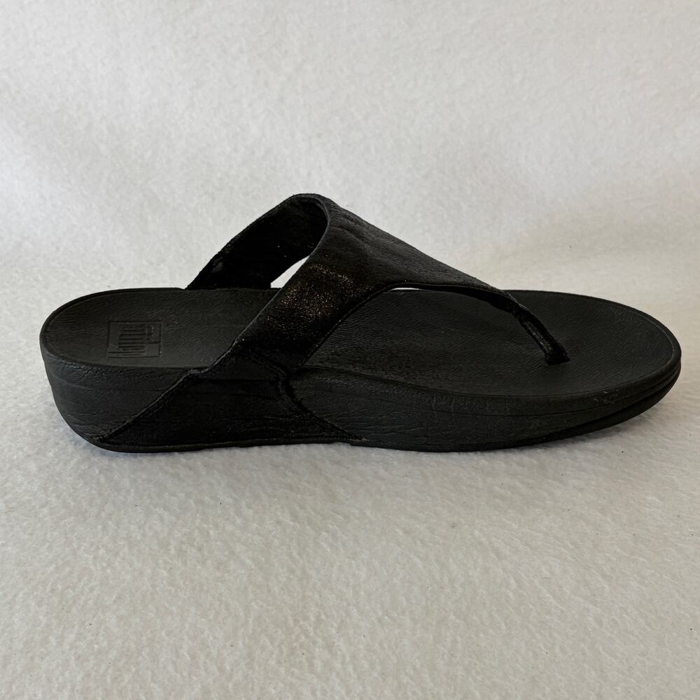 FitFlop Sandals Womens Size 11 Black Shimmer Sparkle Slip On Platform Comfort - Picture 9 of 10